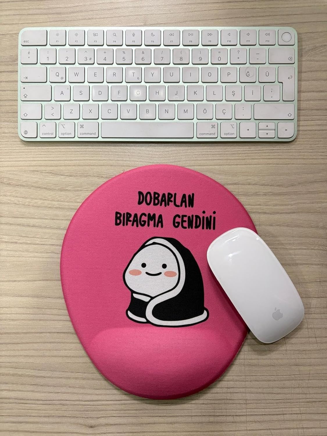 Dobarlan Bıragma Gendini Baskılı Bilek Destekli OVAL Mouse Pad (pembe) - Görsel 2