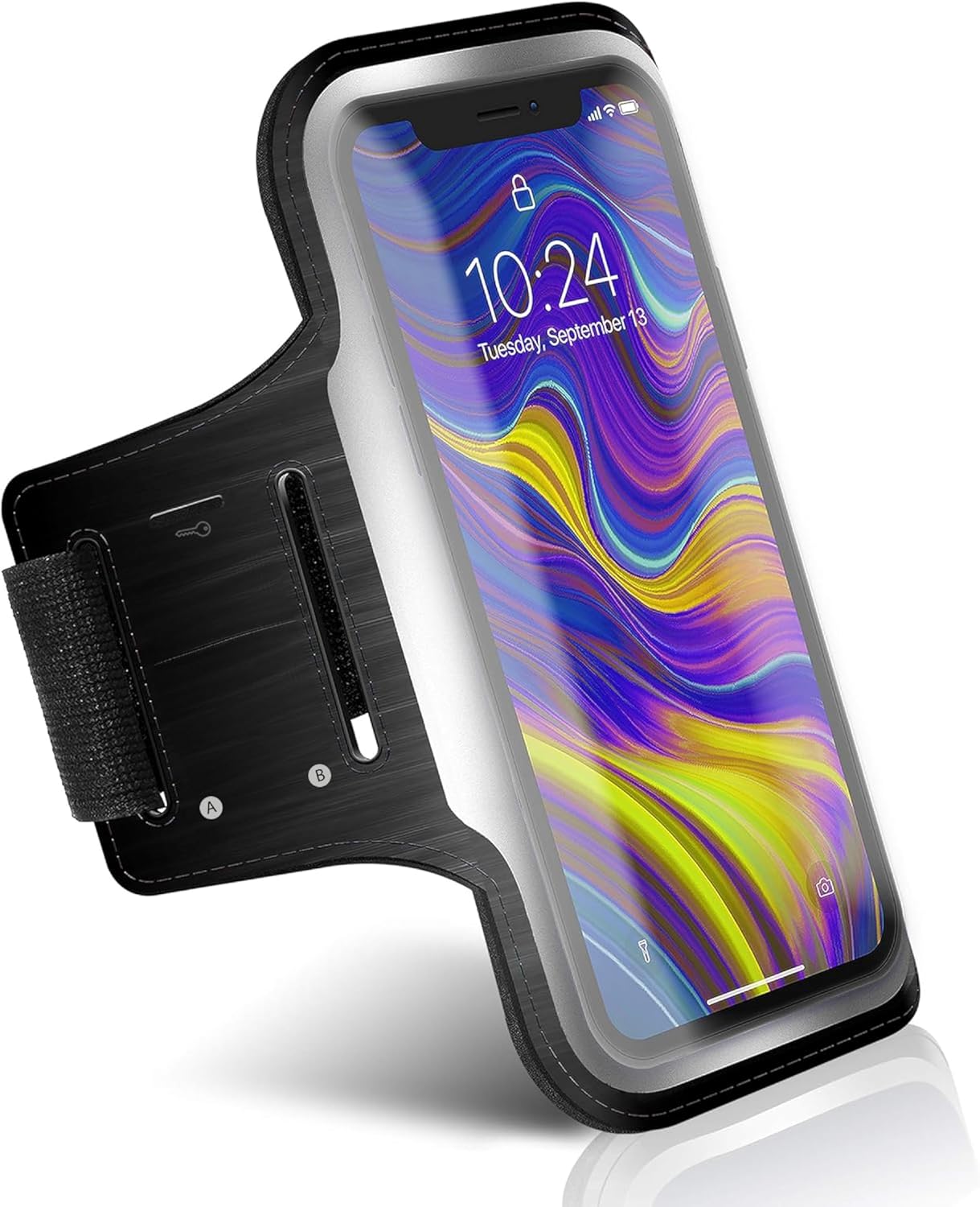 Alternative view of iPhone  Xiaomi  ile uyumlu Universal 6,9" inç e Kadar Uyumlu Anahtar Koyma Bölmeli Spor Koşu Yürüyüş için Kol Bandı Siyah