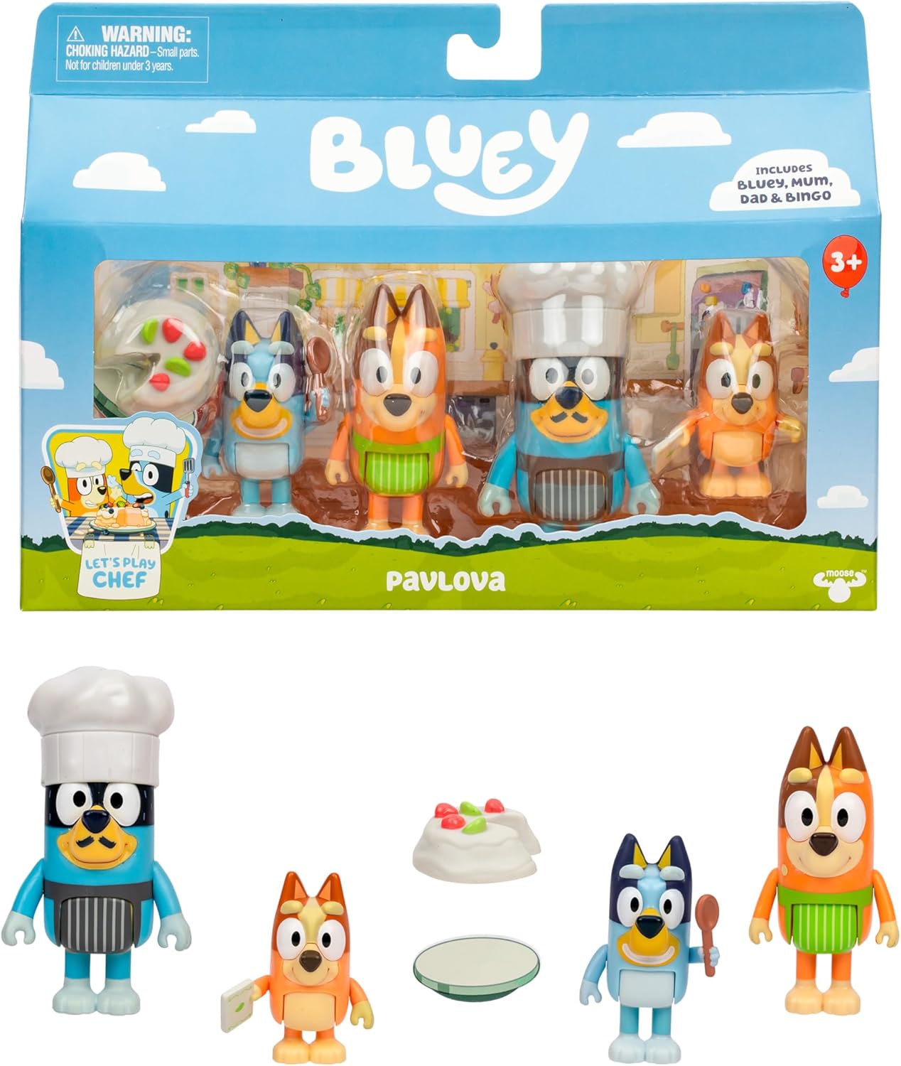4'lü Oyuncak Figür Oyun Seti, Let's Play Chef Pavlova Küçük Çocuk Heykelcik Oyuncak Seti, Şef Aksesuarlı, 3-5 Yaş Çocuklar için Poz Verilebilir Figürinler - Görsel 3