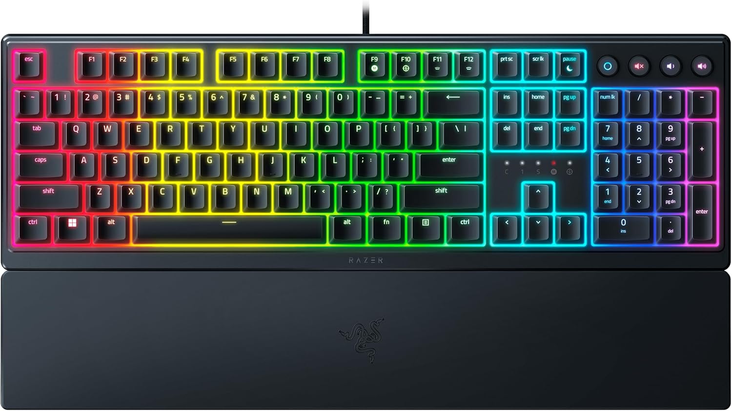 Alternative view of Razer Ornata V3 - Düşük Profilli Oyun Klavyesi (Hibrit Mecha-Membran Anahtar, UV Kaplamalı Tuş Başlıkları, Manyetik Yumuşak Dokunuşlu Bilek Dayanağı, RGB Chroma) ABD Düzeni | Siyah