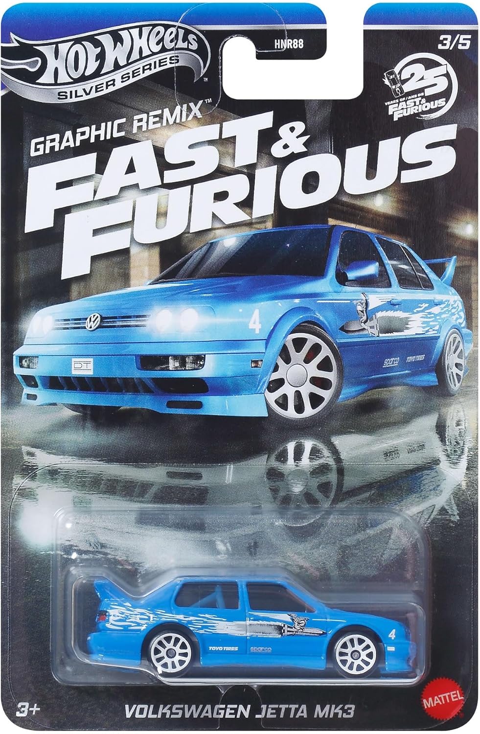 Fast and Furious Graphic Remix Auto VW Jetta MK3 - Model Cast Ölçek 1:64 - Uzunluk 7 cm - JBY46 - Görsel 3