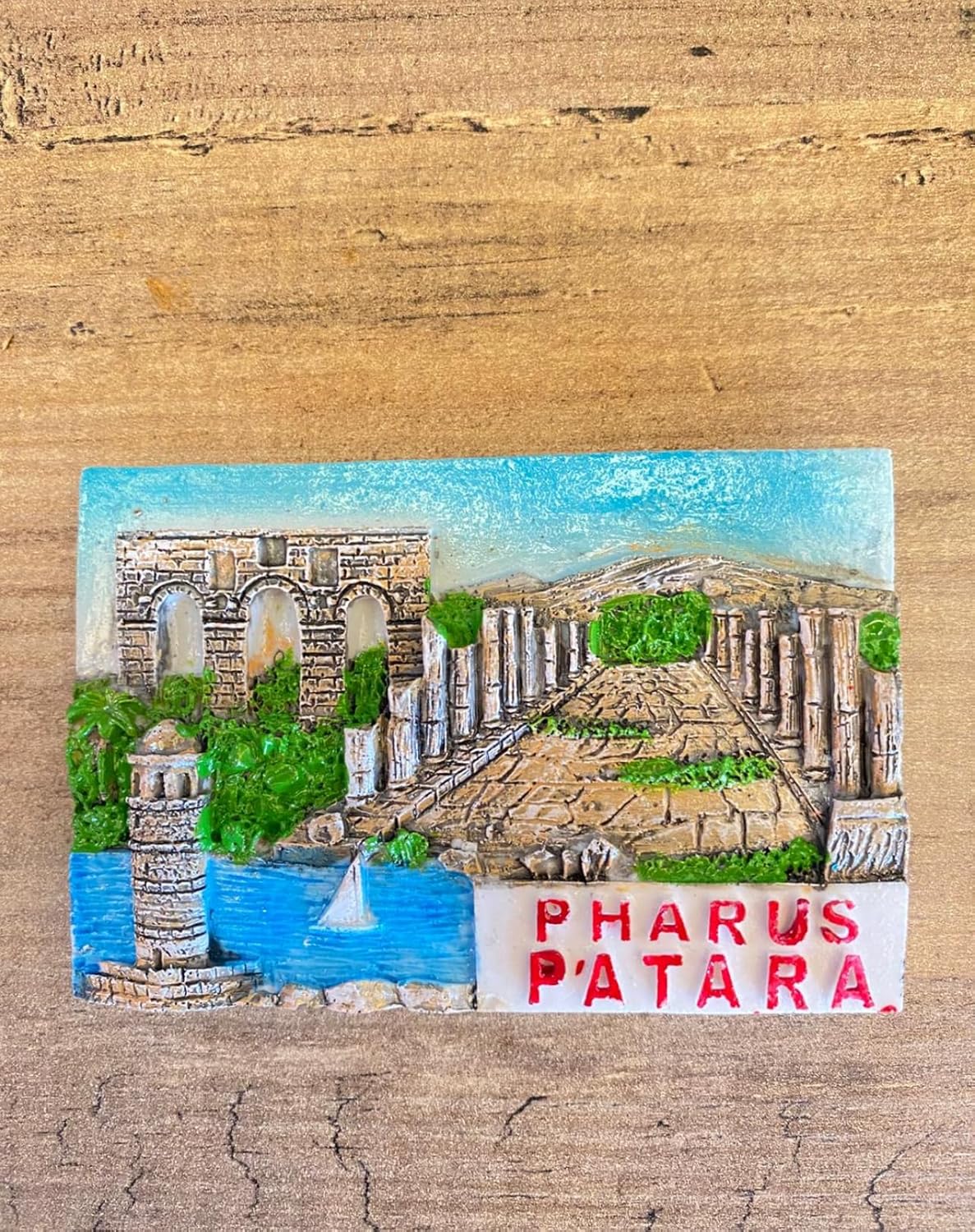 Alternative view of Antik Pharus Patara Mıknatıslı Dekoratif Magnet, Tarihi Kalıntı Temalı, El Yapımı Buzdolabı Süsü