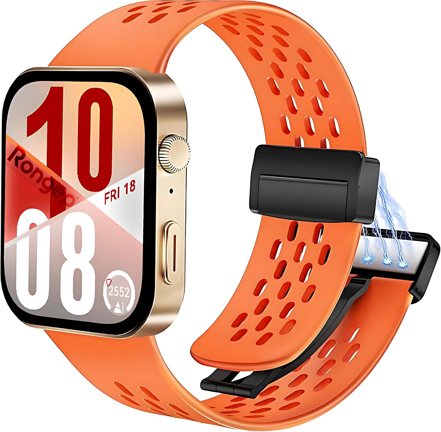 Alternative view of [Air-Loop]  Watch Fit 5/Fit 5 Pro/Fit 4/Fit 4 Pro/Fit 3 ile Uyumlu Kordon Manyetik Kilit Mekanizmalı Fit 5 Kordon Nefes Alabilen Delikli Tasarım  Fit 5 Pro Kordonu