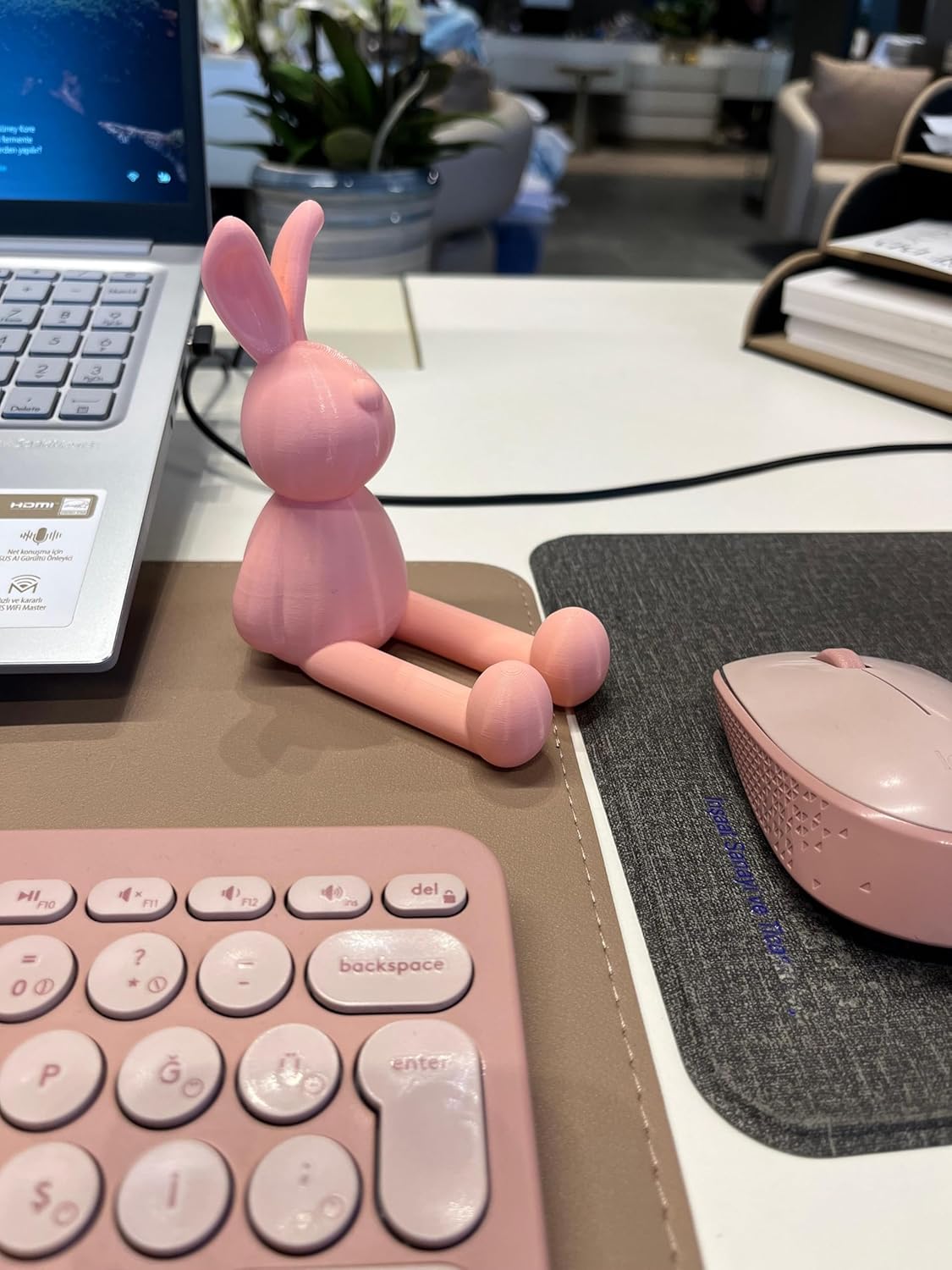 Telefon Tutucu Tavşan Tasarımlı Masaüstü Telefon Standı, Kadınlara Özel Bunny Telefon Tutacağı - Görsel 3