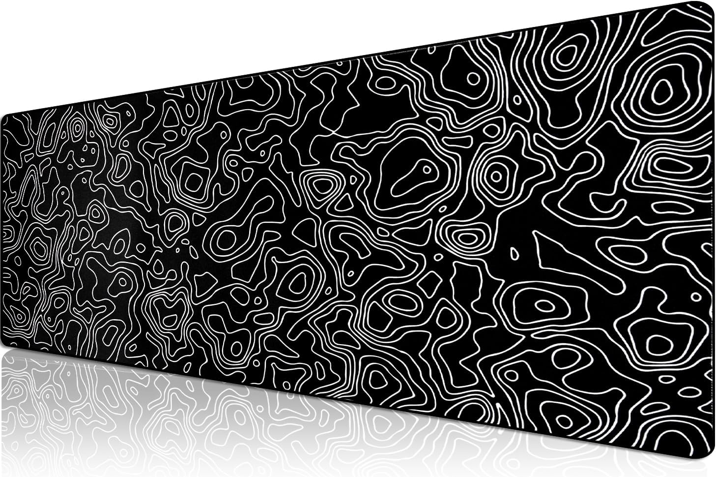 Alternative view of Pro - 4 Farklı Model Dikişli Kenar 100x50 cm Oyuncu Gaming Mouse Pad (Black Map Lines)