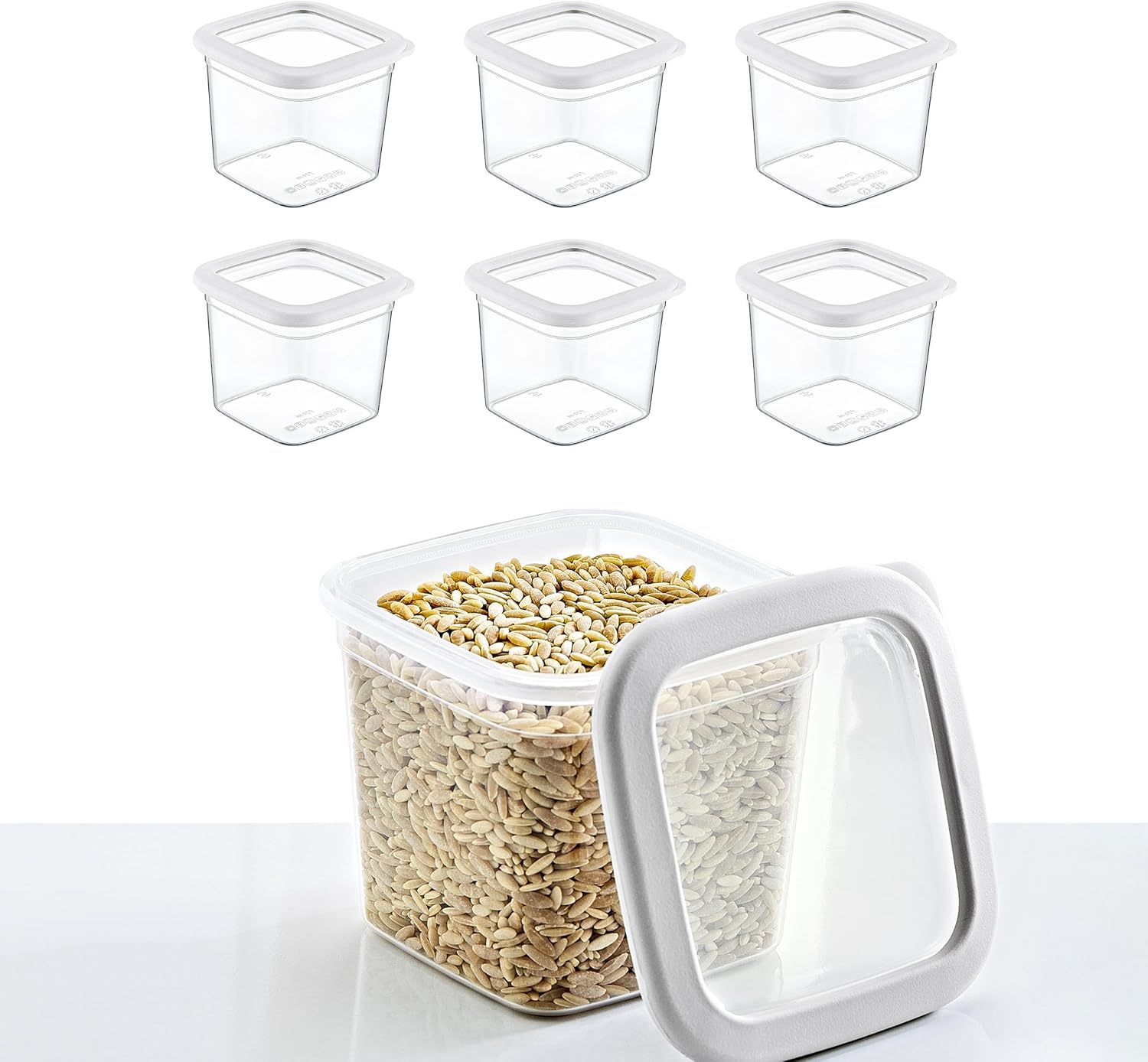 Alternative view of 6'Lı Set Skali Kare Saklama Kabı Beyaz 740 ML