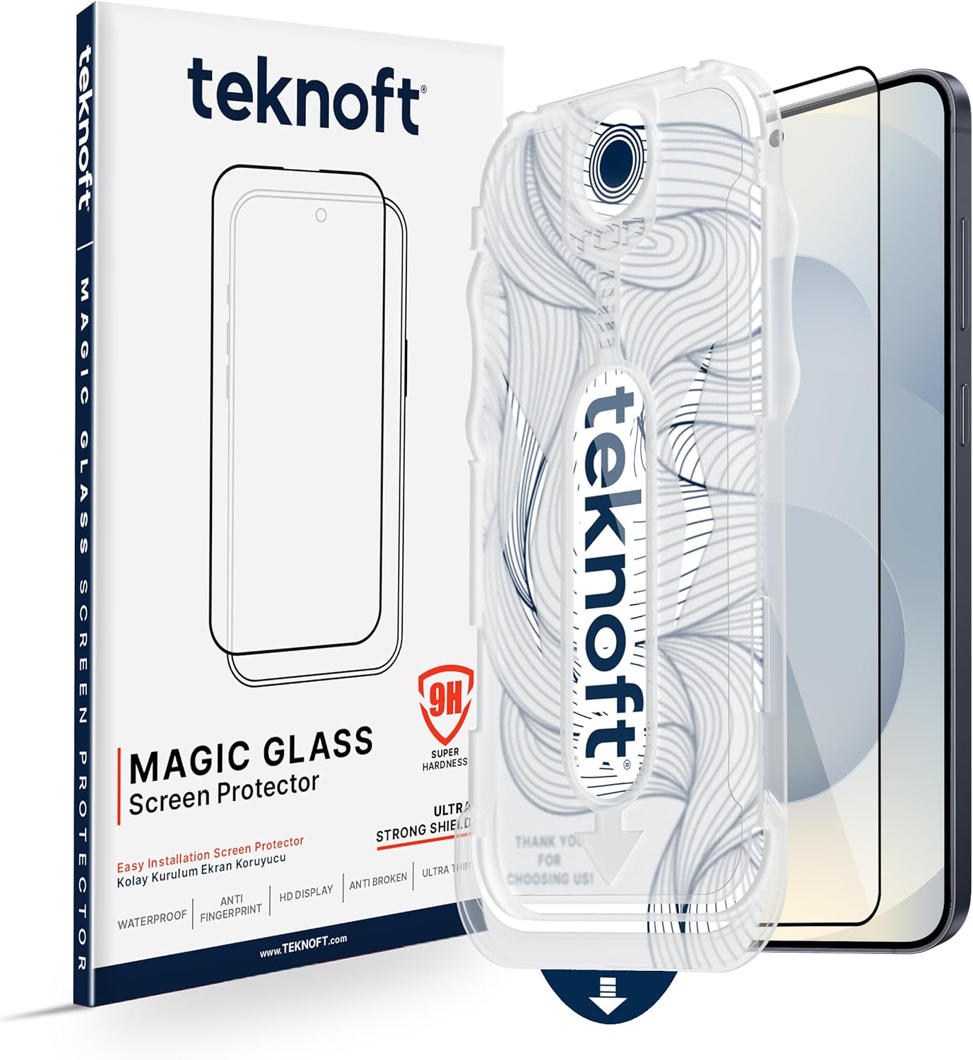 Galaxy S25 ile Uyumlu Otomatik Hizalama Aparatlı Takılırken Toz Toplama Özellikli Ekstra Güçlendirilmiş Lazer Kesim Ekran Koruyucu Kırılmaz Cam - Görsel 3