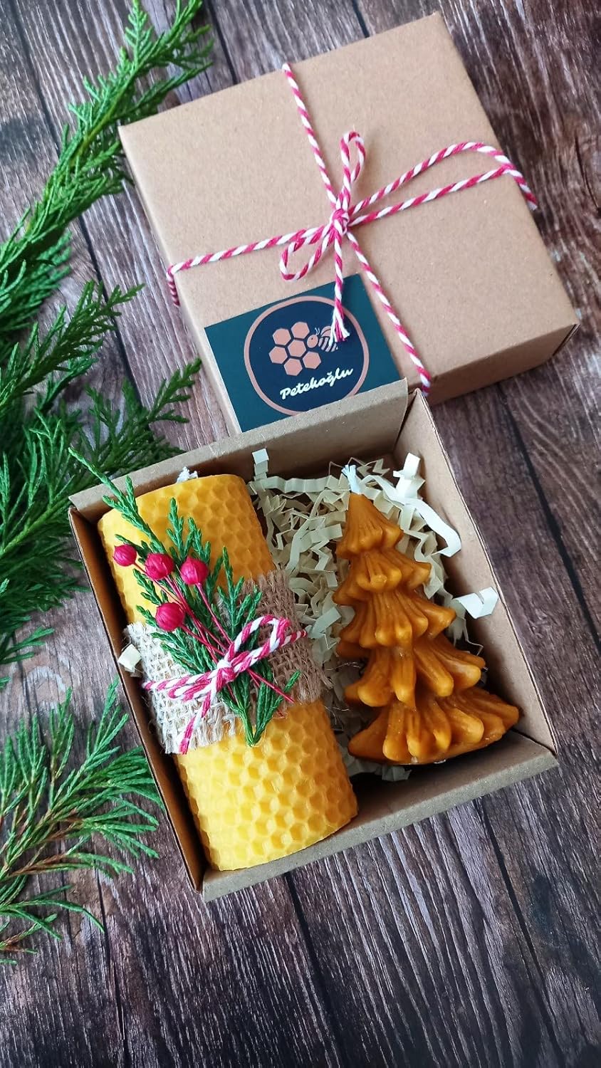 Alternative view of Doğal Petek Balmumu Mum Hediyelik Mini Set Sarma Balmumu Çam Ağacı Beeswax Candle