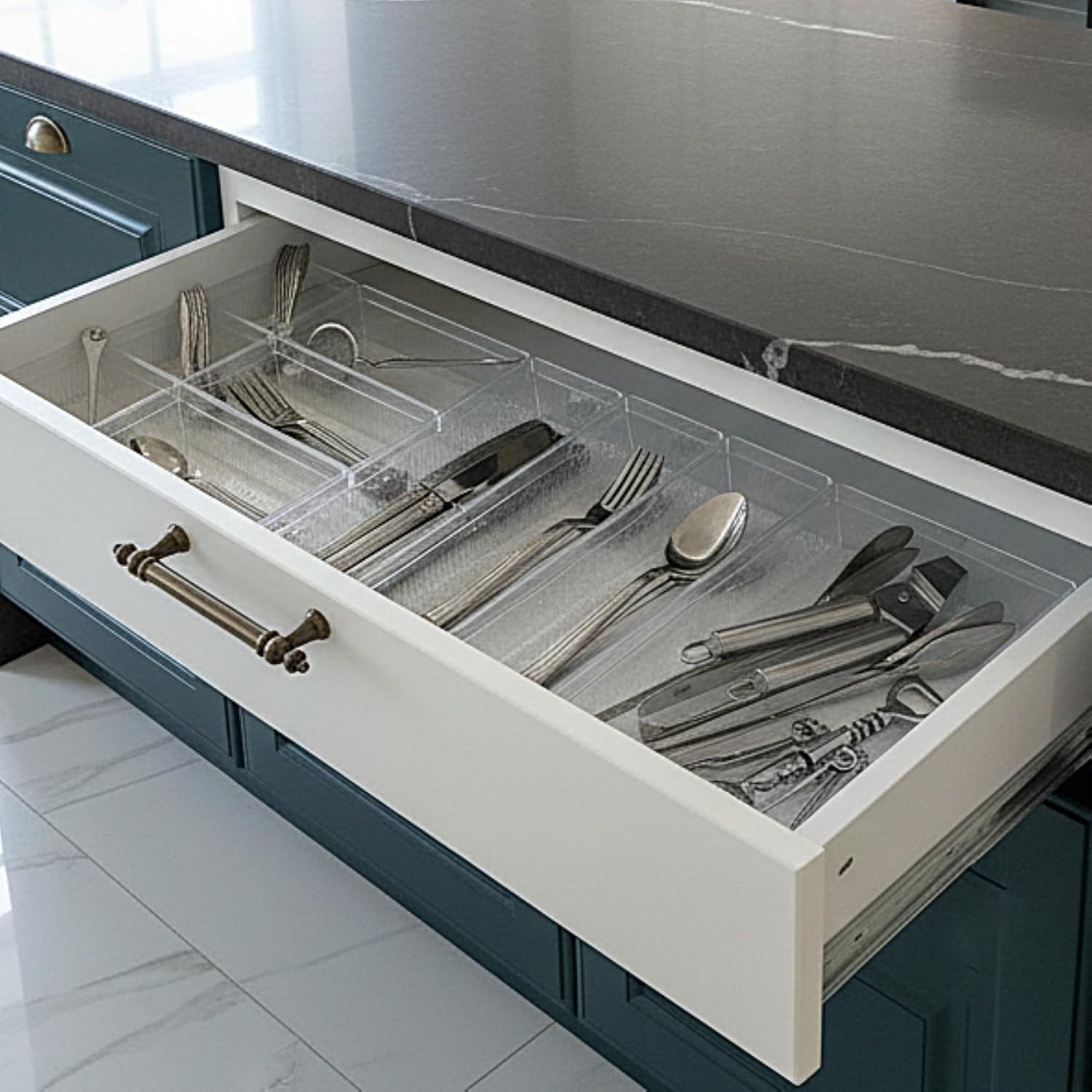 Modüler Organizer Set Mutfak Çekmece İçi Düzenleyici Çatal Kaşık Bıçak Organizeri (10'lu Set) - Görsel 3