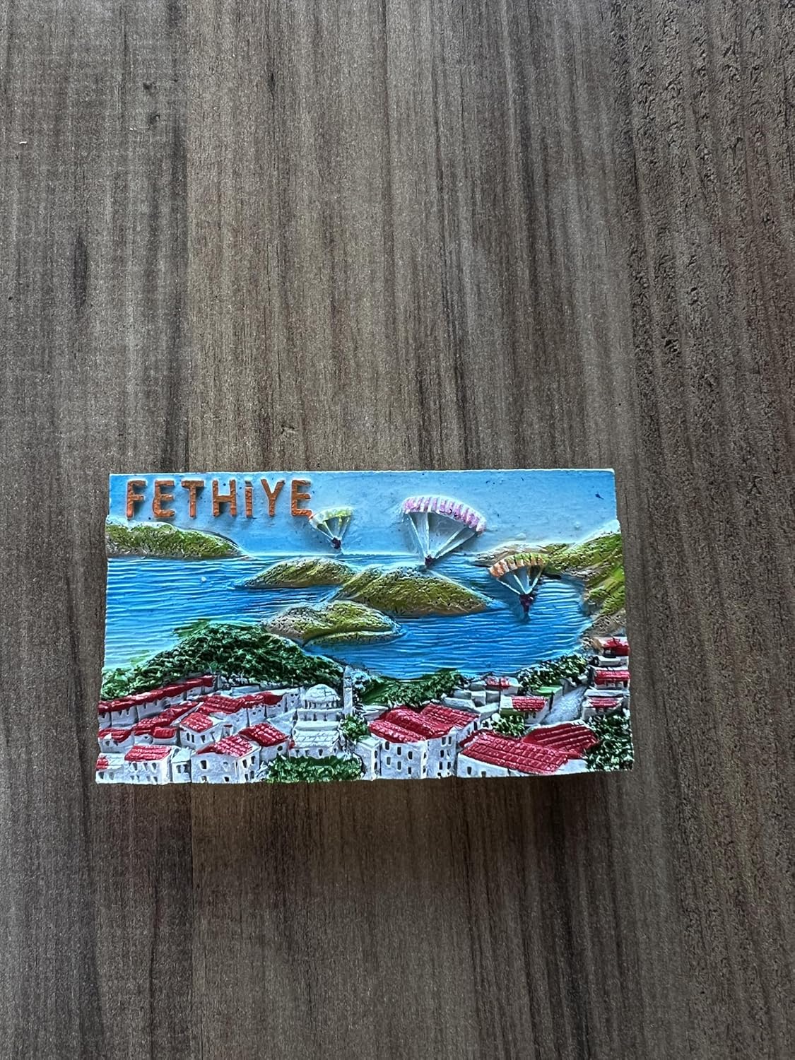Alternative view of Pharus Fethiye Şehir Manzarası Dekoratif Buzdolabı Magneti, El Yapımı Kabartmalı Tasarım, Turistik Hediyelik Eşya