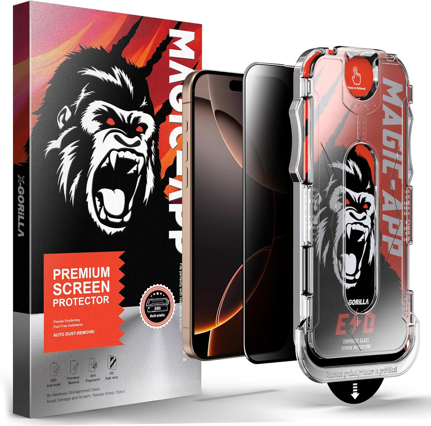X-Gorilla iPhone 12/12 Pro Hayalet Ekran Koruyucu | Gizlilik Filtreli & 9H Kırılmaz | Tam Kaplama Tozsuz Uygulama - Görsel 3
