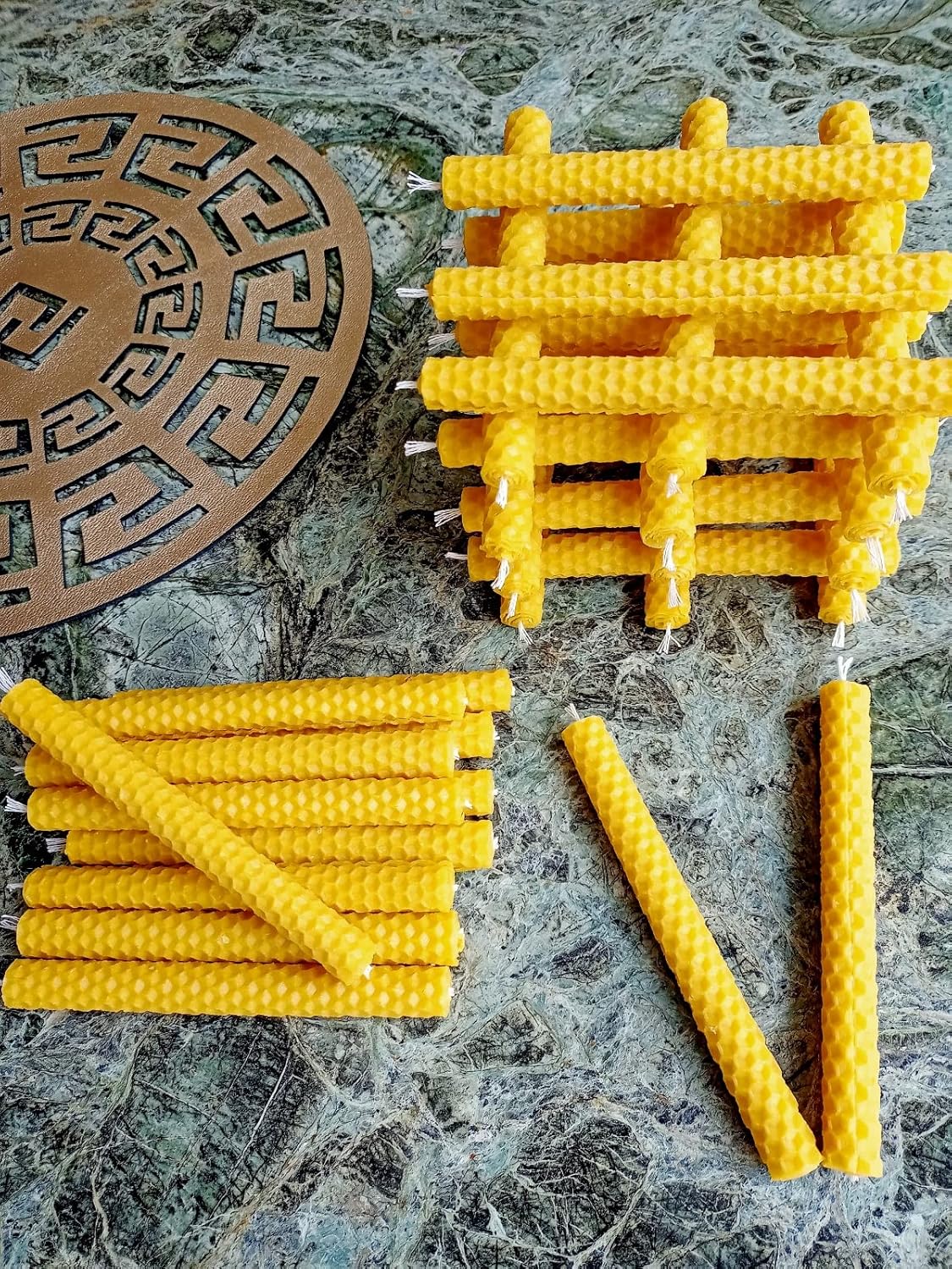 Alternative view of (8 Adet) 14Cm Dilek Mumu Doğal Petek Balmumu mum Beeswax Candle Bal Mumu Mum