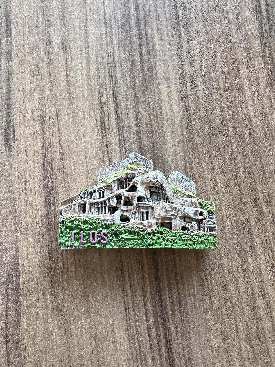 Magnet Tlos Antik Kent, Dekoratif Mıknatıslı Antik Şehir Tasarımı, Beyaz ve Yeşil, El Yapımı Hediyelik Eşya