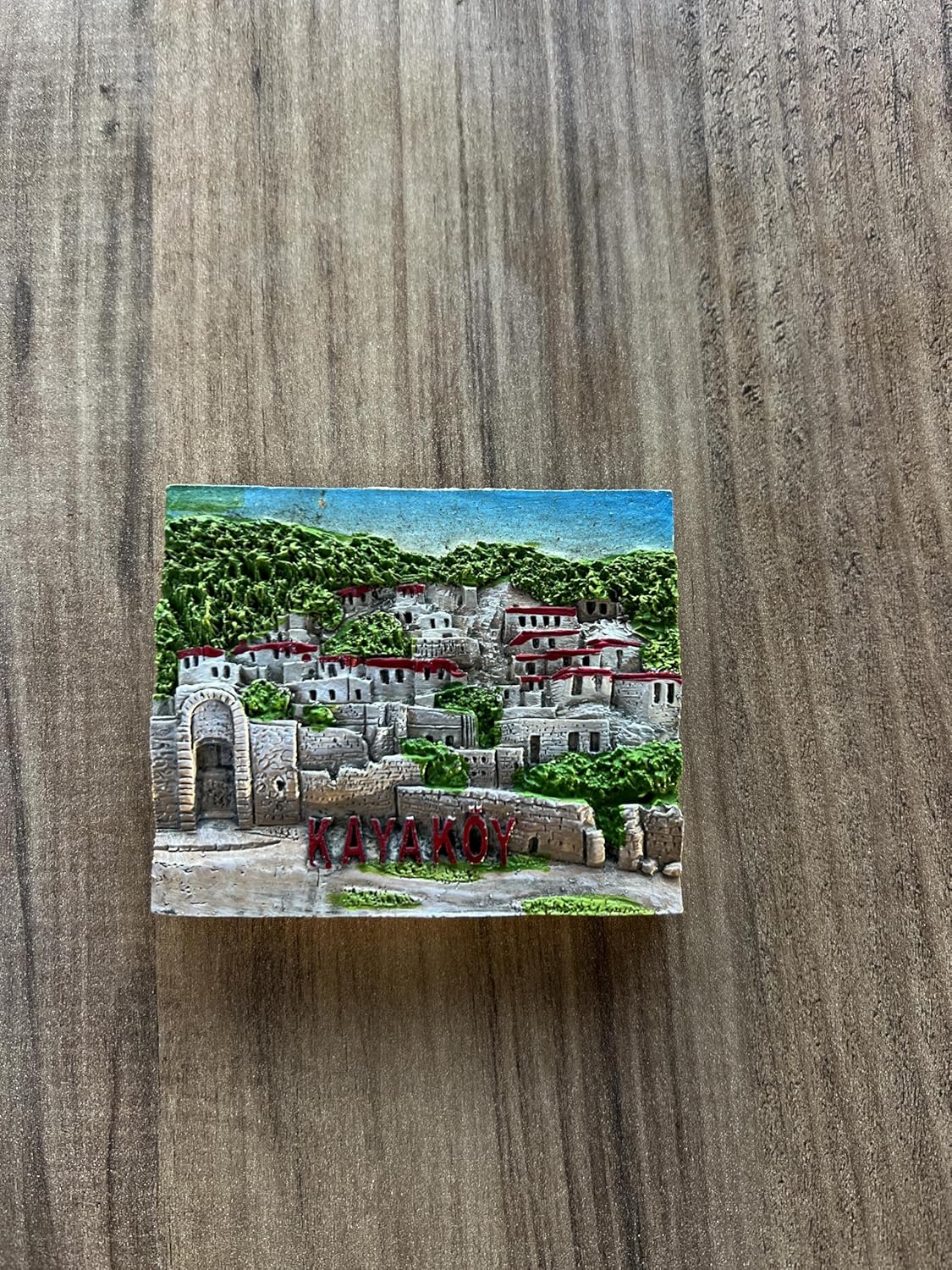 Magnet Fethiye Kayaköy, Dekoratif Turistik Buzdolabı Magneti, Tarihi Antik Kent Temalı, El Yapımı Hediyelik Eşya