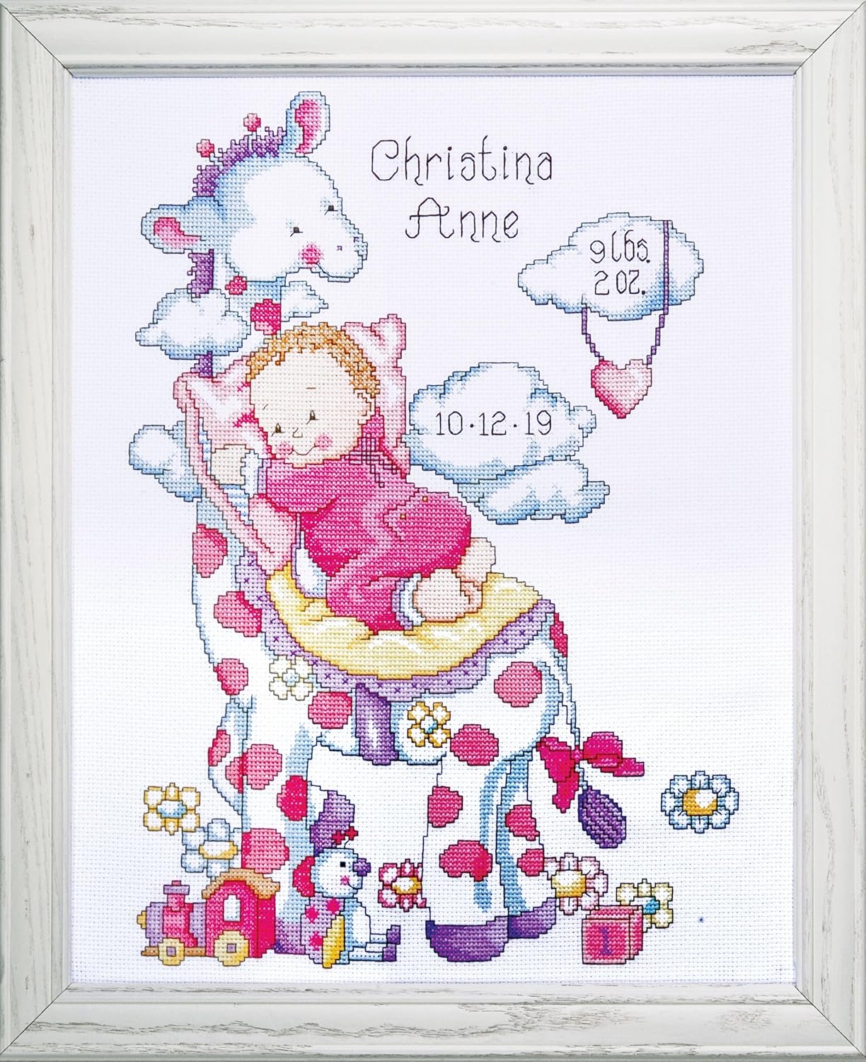 USA ürün – zürafa Birth kayıt Counted Cross Stitch Kit-11 x14 14 Count